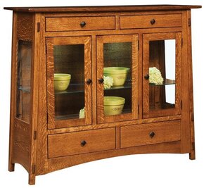 Handcrafted Hatfield Mission Solid Wood High Buffet