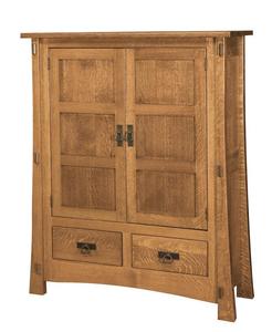 Handcrafted Modesto Mission 2-Door Storage Cabinet