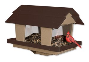Classic Poly Post Mount Double Hopper Bird Feeder
