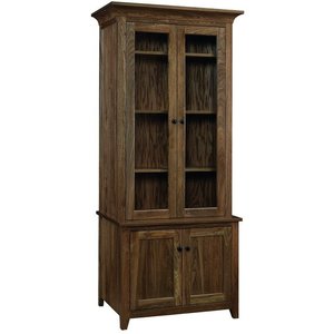 Bookcase with Glass Doors and Hidden Gun Cabinet