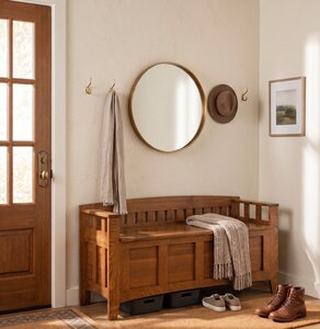 Handcrafted Solid Wood Marlow Mission Entryway Storage Bench