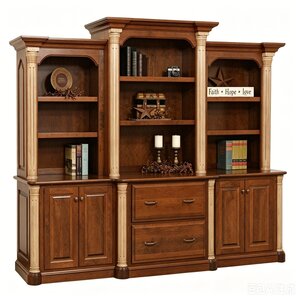 Riverdale Premier Executive Office Set with Hutch Bookcase