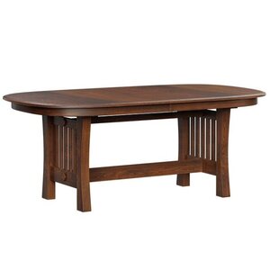 Handcrafted Solid Wood Mission Arts & Crafts Trestle Dining Table