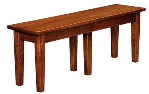 Custom Bridgeport Solid Wood Backless Dining Bench with Extension Option
