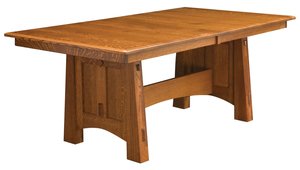 Solid Wood Mills Creek Mission Trestle Dining Table