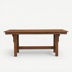 Handcrafted Solid Wood Classic Mission Trestle Dining Table
