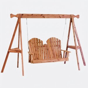 Cedar Adirondack Swing and Stand Set