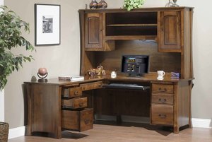 Cedar Creek L-Desk with Hutch Option
