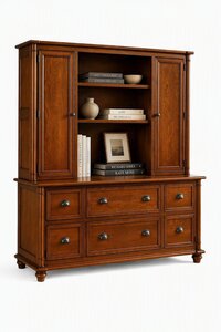 Savile Solid Wood Credenza with File Cabinet and Optional Hutch Top