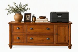 Savile Solid Wood Credenza Cabinet with 4-Drawers