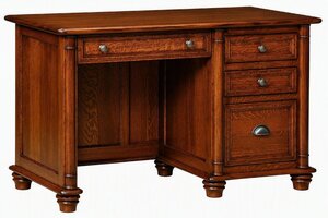 Savile Solid Wood 52" Desk with Drawers and Optional Hutch Top