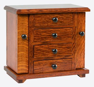 Amish Handcrafted Large Jewelry Box with Drawers