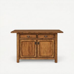 Amish Northwood Mission 48" Solid Wood Kitchen Island With Two Doors
