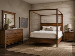 Lavina Shaker Canopy Four Piece Bedroom Set