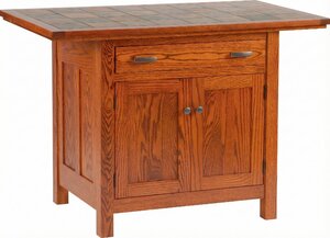 Amish Solid Wood Customizable Mission 33" Kitchen Island with Two Doors