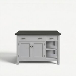 Amish Solid Wood 48" - 63" Mission Kitchen Island with Open Storage