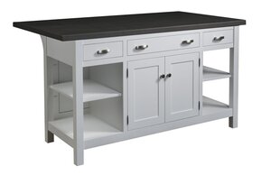 Amish Solid Wood Customizable Mission 62" Kitchen Island