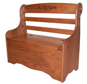 Oak Deacon Bench with Storage