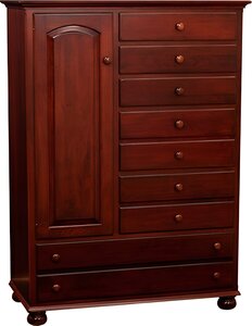 Solid Wood Luellen Chifferobe Chest of Drawers with Bun Feet
