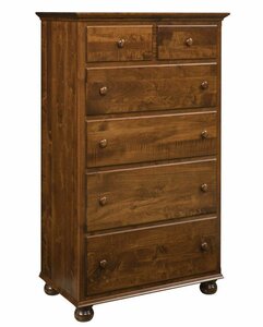 Solid Wood Luellen 6-Drawer Chest of Drawers with Bun Feet