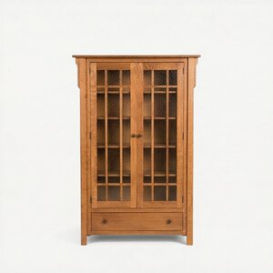 Midland Mission Bookcase Cabinet with Full Glass Doors 44" Width