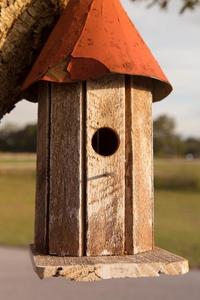 Handcrafted Rustic Wood Round Tower Wren House