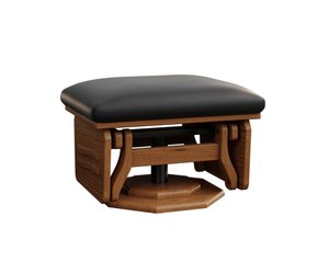 London Modern Upholstered Gliding Ottoman with Hardwood Base