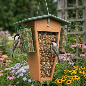 Poly Split Peanut Bird Feeder with 2 Suet Cages