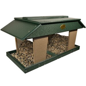 Eco Friendly Poly Double Deluxe Tray Bird Feeder - Post Mount