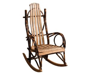 Rustic Hickory Rocker with Live Edge Slats