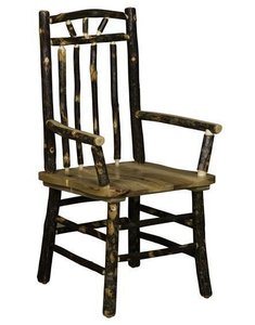 Rustic Hickory Log Spindle Back Armchair