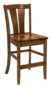 V-Back Solid Wood Counter and Bar Stool