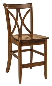 Solid Wood Double Cross Back Counter and Bar Stool