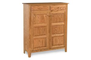 43" Classic Pie Safe Cabinet - Double Doors and Drawers