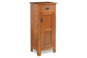 20" Narrow Mission Pie Safe Cabinet - Single Door and Drawer