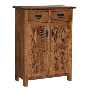 35" Mission Pie Safe Cabinet - Double Doors and Drawers