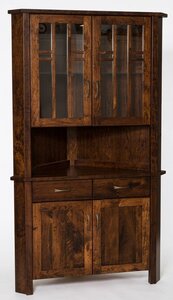Danbury Modern Farmhouse Corner Hutch Cabinet