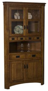 Harwich Solid Wood Corner Hutch Cabinet
