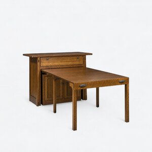 Amish Carrboro Mission Kitchen Island with Extending Table