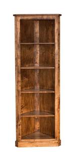 Transitional Corner Bookcase Hutch with Optional Doors