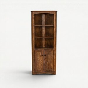 Hardwood Corner Hutch Cabinet with Doors - Choose Size