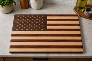 Exotic Wood American Flag Cutting Board