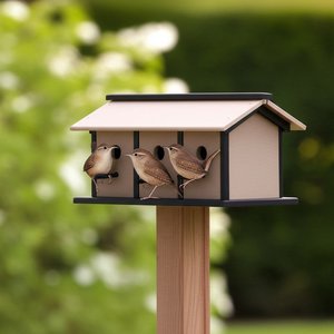 Recycled Poly Triple Horizontal Wren Bird House