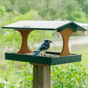 Poly Lumber Deluxe Fly Thru Bird Feeder - Post Mount