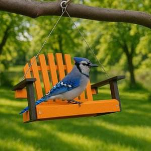 Amish-Made Porch Swing Bird Feeder, Eco-Friendly Poly Lumber