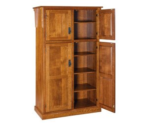 Amish Handcrafted Mission 4-Door Pantry Cabinet