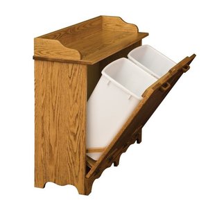 Double Tilt-Out Trash and Recycling Bin Cabinet