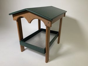 Crafted Poly Ground Tray Bird Feeder with Roof