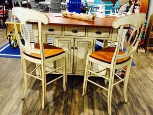 Amish Kitchen Island with Bar Stools In-Stock