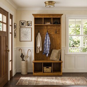 Handcrafted Milfay Solid Wood Entryway Hall Bench